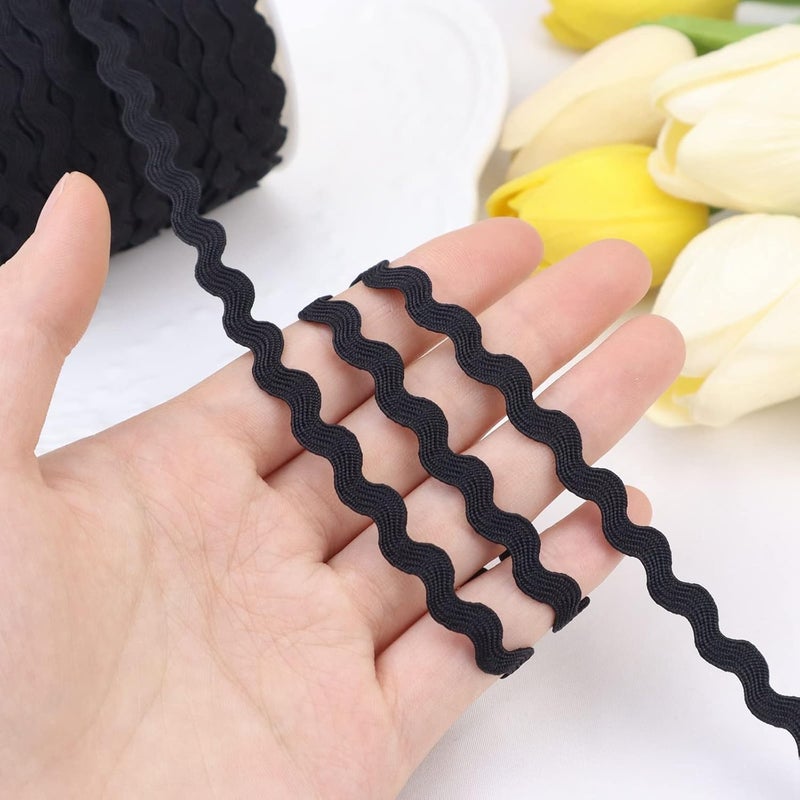 GXTIZAS Rick Rack Wave Bending Fringe Trim 40 Yards Black Lace Ribbon RIC Rac Trim for Sewing Clothes Gift Wrapping Home Party Decoration - Image 3